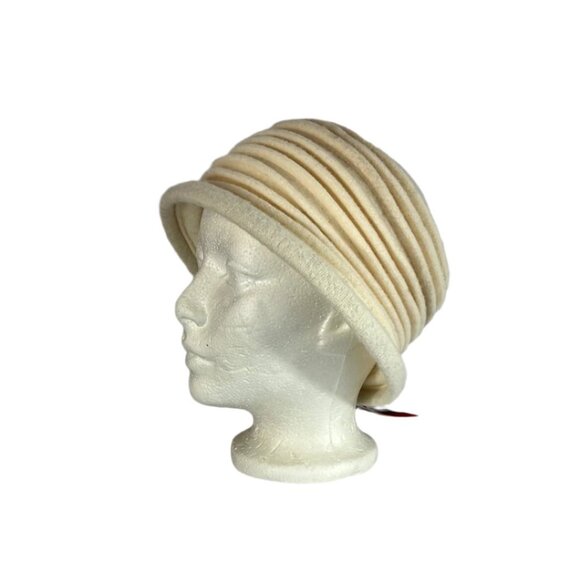 Parkhurst Womens Cloche Hat Neutral Lined Brim - Picture 1 of 7